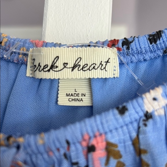 Derek Heart Blue Floral Mini Dress This is a romper! Size Junior L - Picture 5 of 6